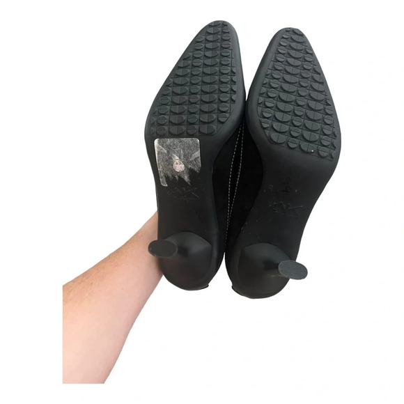 00’s Black Kitten Heels White Stitch 7 Sporty - Picture 3 of 5